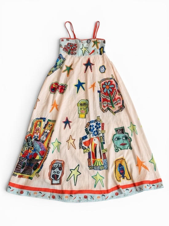 Unbranded Dresses & Skirts - Size L Graffiti Pop Art Print Linen Blend Maxi Sundress - unbranded